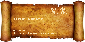 Mituk Nanett névjegykártya